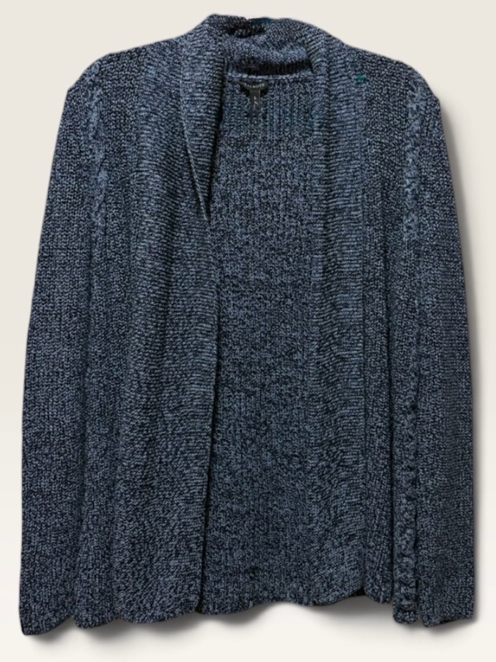 Talbots Marled Open Front Cardigan Sweater Women’s S 100% Cotton Blue Black